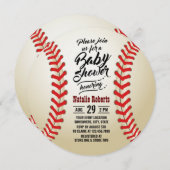Baseball Sport Thema Typografie Kinderdusche Einladung (Vorne/Hinten)