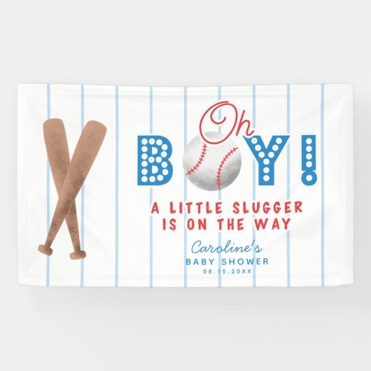 Baseball Sport Theme Babydusche Oh Junge Banner (Horizontal)