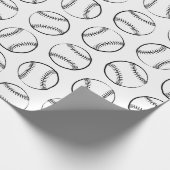 Baseball Sport Theme CUSTOM HINTERGRUNDFARBE Geschenkpapier (Ecke)