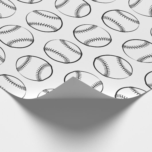 Baseball Sport Theme CUSTOM HINTERGRUNDFARBE Geschenkpapier (Ecke)
