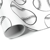 Baseball Sport Theme CUSTOM HINTERGRUNDFARBE Geschenkpapier (Rolleneckpunkt)