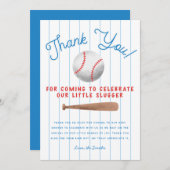 Baseball Sportboy Babydusche Dankeskarte (Vorne/Hinten)