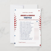 Baseball Sportbricht & Groom Trivia Spielkarte RSVP Karte (Vorderseite)