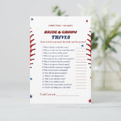 Baseball Sportbricht & Groom Trivia Spielkarte RSVP Karte (Stehend Vorderseite)