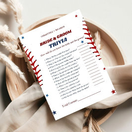 Baseball Sportbricht & Groom Trivia Spielkarte RSVP Karte