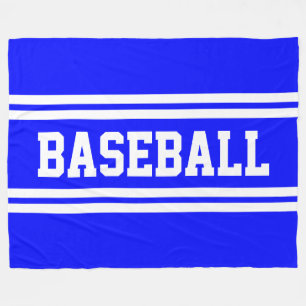 BASEBALL Sportlich Helles Blau Weiße Rennstreifen Fleecedecke