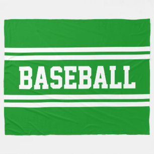 BASEBALL Sportlich Helles Grün Weiße Rennstreifen Fleecedecke