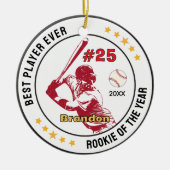 Baseball-Sportmannschaft Junge-Athlet maßgeschneid Keramik Ornament (Vorne)