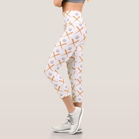 Baseball-Sportmuster Capri Leggings (Links)