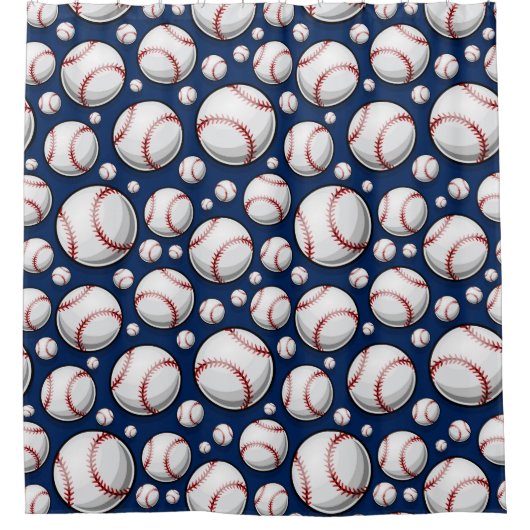 Baseball-Sportmuster Duschvorhang (Vorderseite)