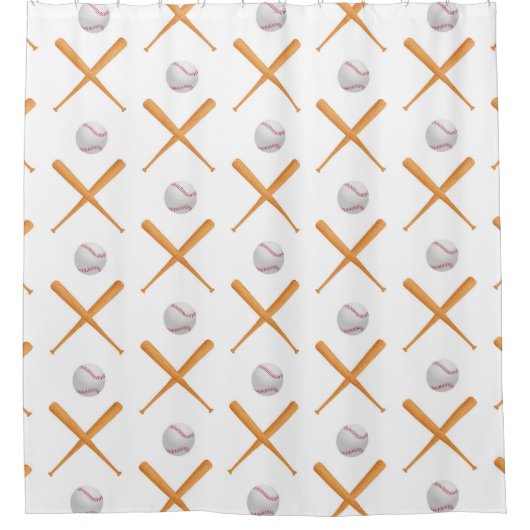 Baseball-Sportmuster Duschvorhang (Vorderseite)