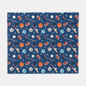 Baseball-Sportmuster Fleecedecke (Vorderseite (Horizontal))