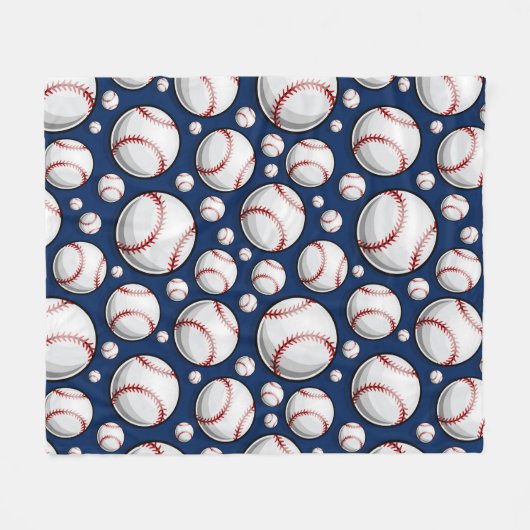 Baseball-Sportmuster Fleecedecke (Vorderseite (Horizontal))
