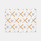 Baseball-Sportmuster Fleecedecke (Vorderseite (Horizontal))