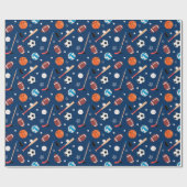 Baseball-Sportmuster Geschenkpapier (Flach)