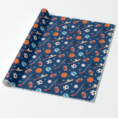 Baseball-Sportmuster Geschenkpapier (Ungerollt)