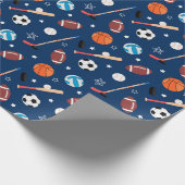 Baseball-Sportmuster Geschenkpapier (Ecke)