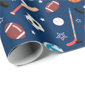 Baseball-Sportmuster Geschenkpapier (Rolleneckpunkt)