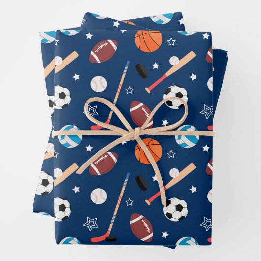 Baseball-Sportmuster  Geschenkpapier Set (Beispiel)