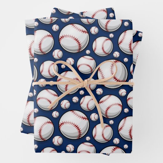 Baseball-Sportmuster Geschenkpapier Set (Beispiel)