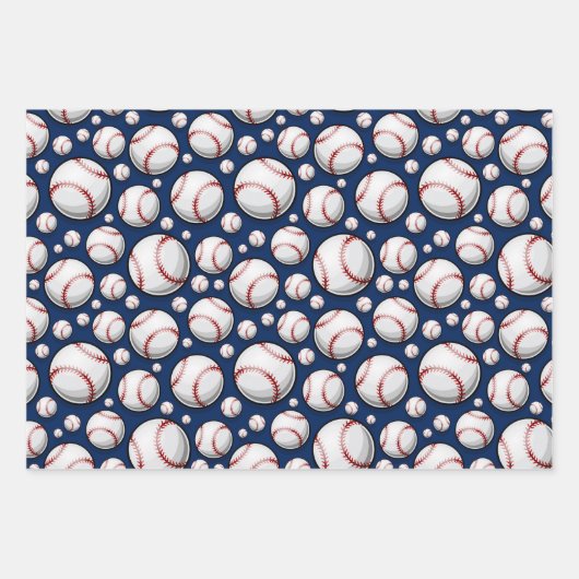 Baseball-Sportmuster Geschenkpapier Set (Vorderseite)