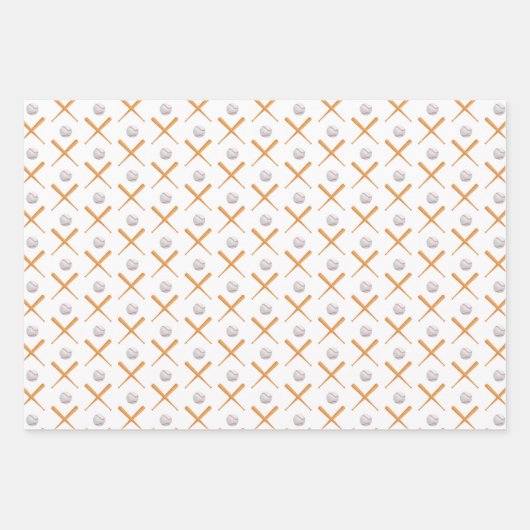 Baseball-Sportmuster Geschenkpapier Set (Vorderseite)
