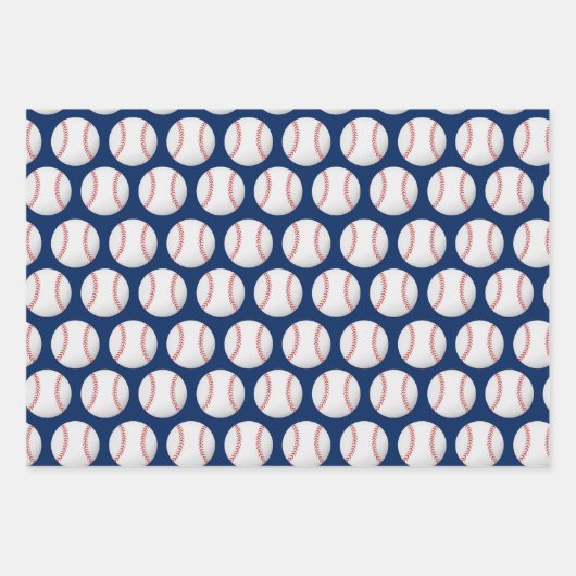 Baseball-Sportmuster Geschenkpapier Set (Vorderseite)