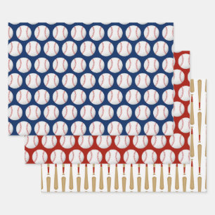 Baseball-Sportmuster Geschenkpapier Set