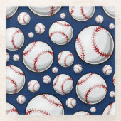 Baseball-Sportmuster Glasuntersetzer (Vorderseite)