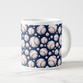 Baseball-Sportmuster Jumbo-Tasse (Vorderseite Rechts)