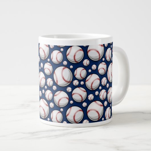Baseball-Sportmuster Jumbo-Tasse (Vorderseite Rechts)