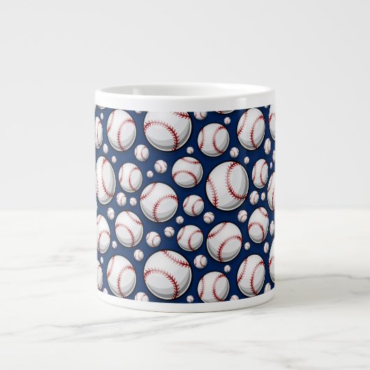 Baseball-Sportmuster Jumbo-Tasse (Vorderseite)