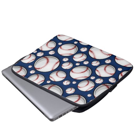 Baseball-Sportmuster Laptopschutzhülle (Vorne Knopf)