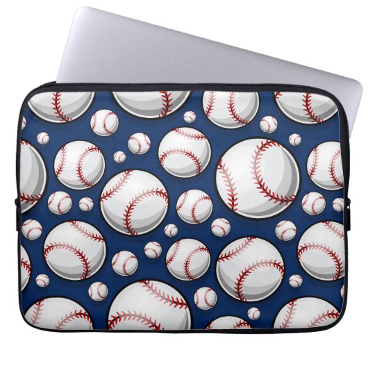 Baseball-Sportmuster Laptopschutzhülle (Vorderseite)