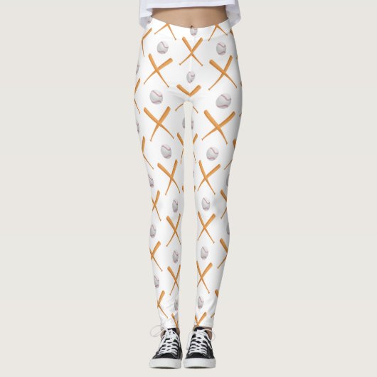 Baseball-Sportmuster Leggings (Vorderseite)