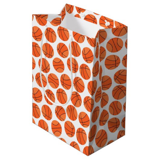 Baseball-Sportmuster Mittlere Geschenktüte (Rückseite Schrägansicht)