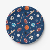 Baseball-Sportmuster  Pappteller (Vorderseite)