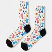 Baseball-Sportmuster  Socken (Linkes Detail)