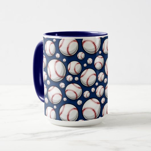 Baseball-Sportmuster Tasse (Vorderseite Links)
