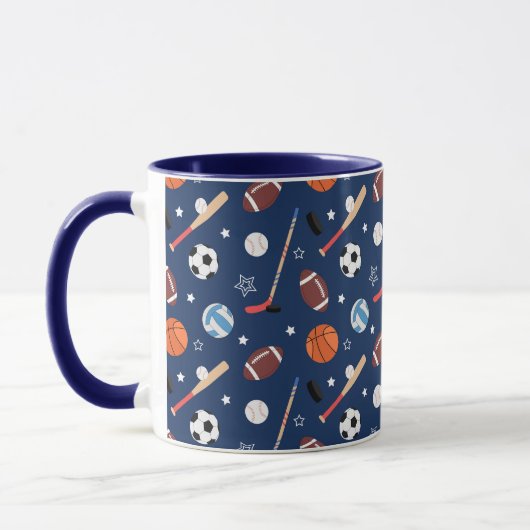 Baseball-Sportmuster Tasse (Links)