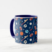 Baseball-Sportmuster Tasse (Vorderseite Links)