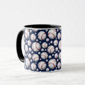 Baseball-Sportmuster Tasse (Vorderseite Links)