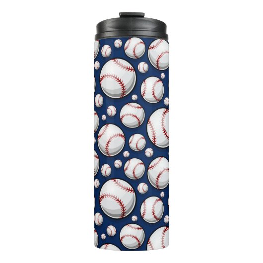 Baseball-Sportmuster Thermosbecher (Vorderseite)