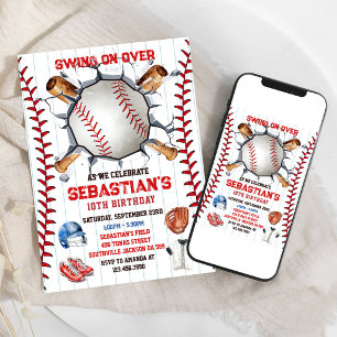 Baseball-Sportparty Junge Geburtstagseinladung Einladung