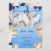Baseball Sports Baby Shower Einladung - Oh Junge (Vorne/Hinten)