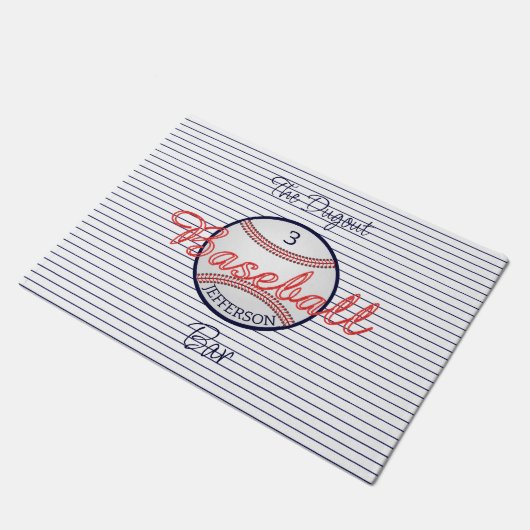 Baseball Sports Bar Fußmatte (Schrägansicht)