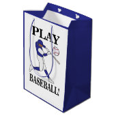 Baseball Sports Coach Spieler Geburtstag Mittlere Geschenktüte (Rückseite Schrägansicht)