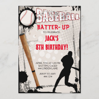 Baseball Sports Geburtstagsparty Einladungen