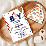 Baseball Sports Little Rookie Boy Baby Dusche Einladung<br><div class="desc">Treten Sie auf den Teller und feiern Sie die Ankunft Ihres zukünftigen Babys mit diesem Baseball Sports Little Slugger Boy Baby Shower Einladung! Diese charmante Einladung ist perfekt für Baseball-liebende Eltern geeignet und Set den Ton für eine lustige Babydusche,  die sicher ein Zuhause-Run ist.</div>