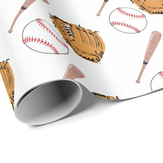 Baseball Sports Little Rookie Boy Baby Dusche Geschenkpapier (Rolleneckpunkt)